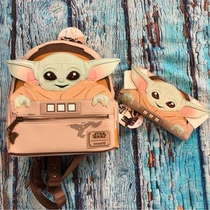 NWT Loungefly Grogu Backpack and Wallet